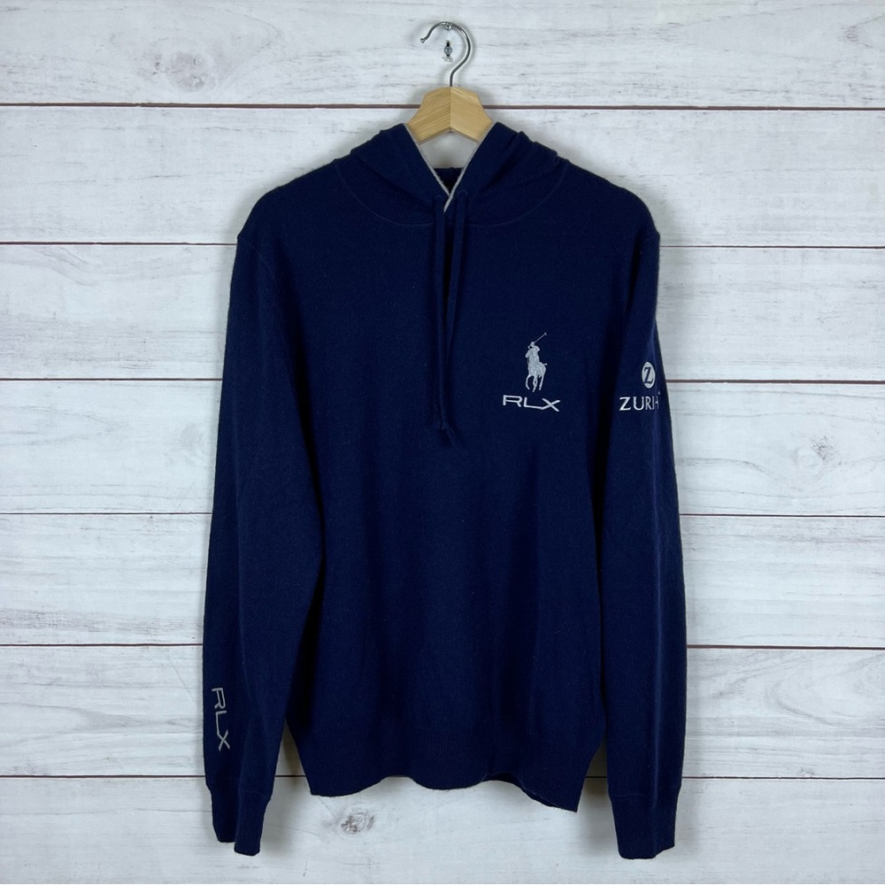 RLX Ralph Lauren Zurich Netjets Golf Cashmere Hooded Sweater Small